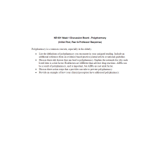NR 601 Week 1 Discussion Board - Polypharmacy (Initial Post, Peer & Professor Response)