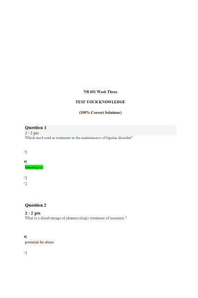 NR 601 Week 3 Test Your Knowledge (April 2021)