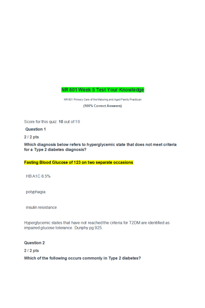 NR 601 Week 5 Test Your Knowledge