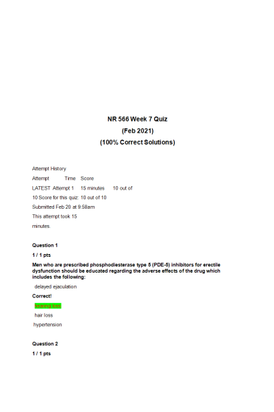 NR 566 Week 7 Quiz (Feb 2021)