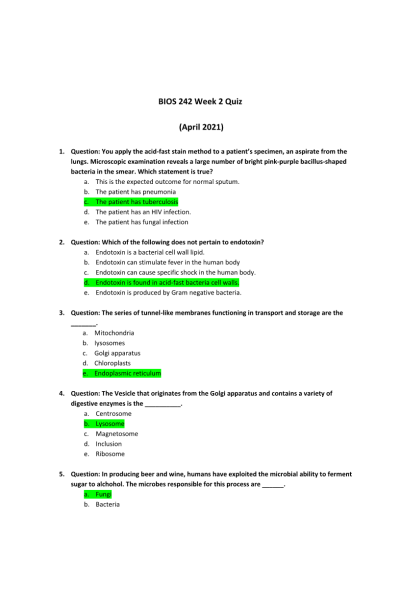 BIOS 242 Week 2 Quiz