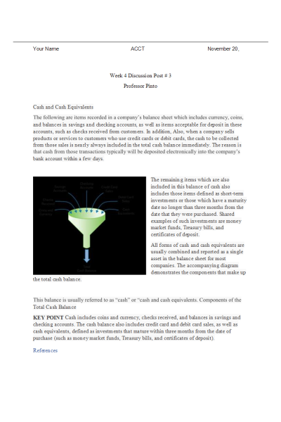 ACCT 212 Week 4 Discussion Post # 3