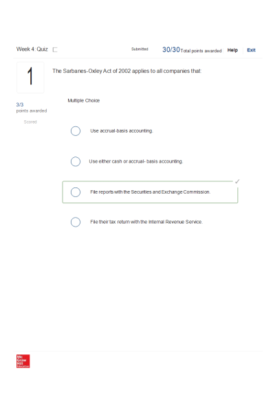 ACCT 212 Week 4 Quiz