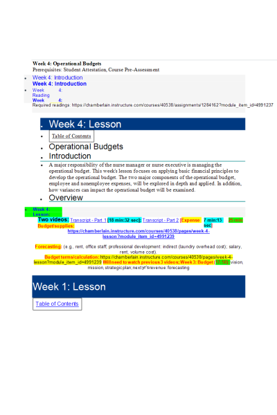 NR 533 Week 4 Lesson-Readings (Week 1 - 4 Included)