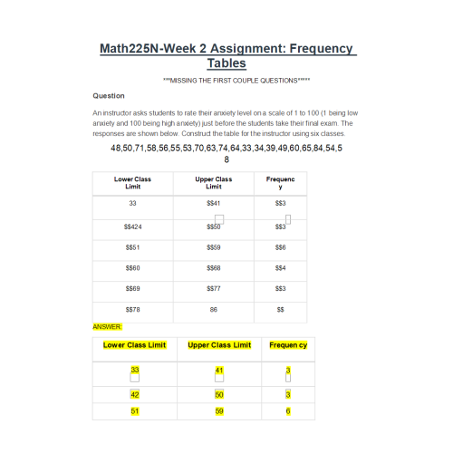 week 2 task assignment frequency