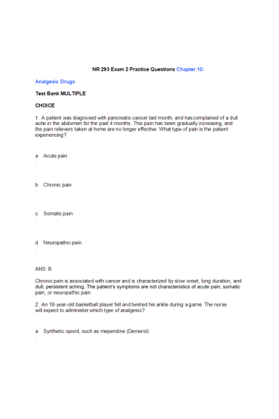 NR 293 Week 5 Exam 2 on content from Units 3 & 4 (Practice Questions Chapters 10-17,20-21,26-27,36-37,41,44 & 54)