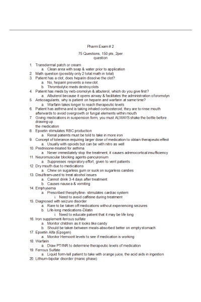 NR 293 Week 5 Exam 2 on content from Units 3 & 4