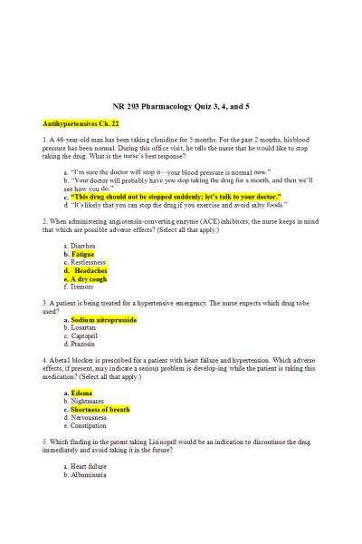 NR 293 Week 8 In Class Quiz