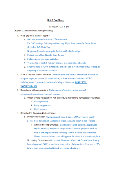 NR 283 Week 1 Pre-Class Answers