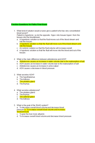 NR 283 Week 8 Final Exam (Topics Covered Weeks 5-7)