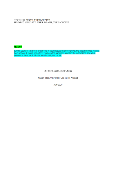 ETHC 445N Week 3 Assignment; Course Project Milestone - Topic Selection and Discussion; It s Their Death, Their Choice