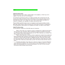 ETHC 445N Week 3 Discussion & Follow-up; Self and Others
