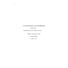 ETHC 445N Week 5 Assignment; Course Project Milestone; Annotated Bibliography; Death Penalty
