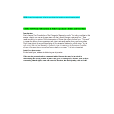 ETHC 445N Week 5 Discussion & Follow-up; Kant s Ethics and Our Duty