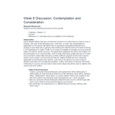 ETHC 445N Week 8 Discussion; Contemplation and Consideration