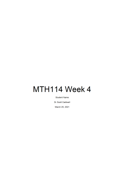 MATH 114N Week 4 Presentation; Graphing Equations