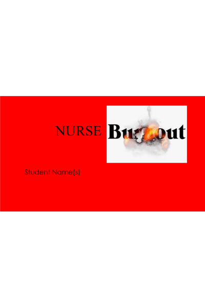 NR 449 Week 8 RUA;; EBP Group Presentation - Nurse Burnout