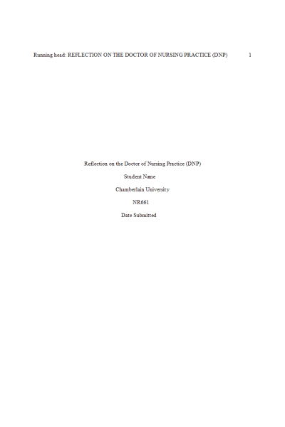 NR 661 Week 5 Portfolio Part 1: Resume, LinkedIn Profile, DNP Reflection