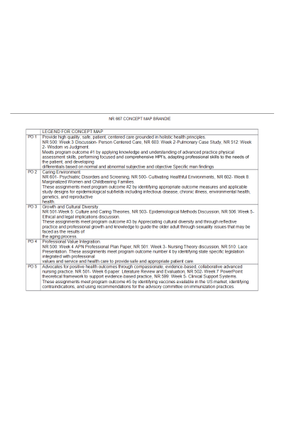 NR 667 Week 6 Assignment: E-Portfolio - Concept Map