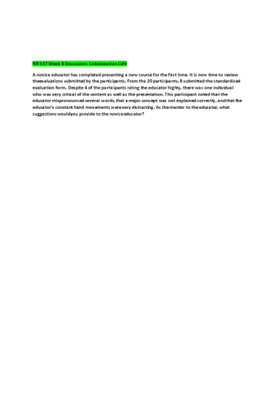NR 537 Week 8 Discussion Question; Collaboration Café