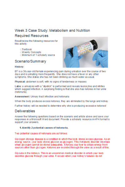 case study metabolism and nutrition