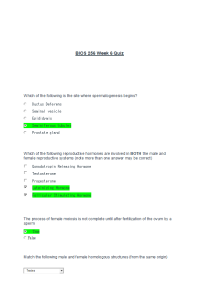 BIOS 256 Week 6 Quiz (Version 2)