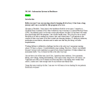 NR 360 Week 1 Information Systems in Healthcare - Introduction