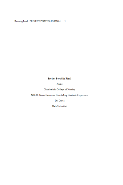 NR 632 Week 8 Final Project Portfolio