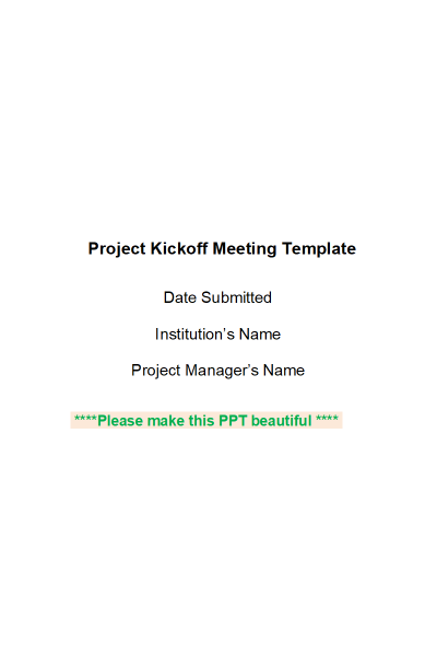 NR 632 Week 1 Project Kickoff Meeting Template
