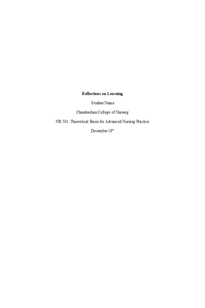 NR 501 Week 8 Peer Review Discussion