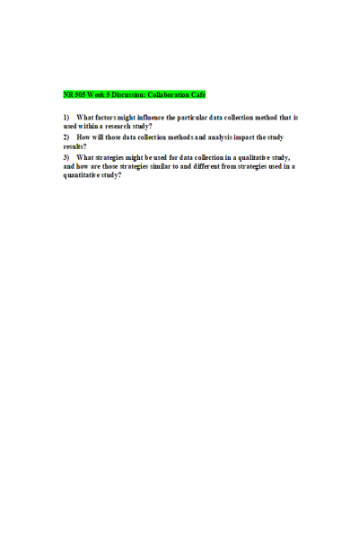 NR 505 Week 5 Discussion; Collaboration Cafe
