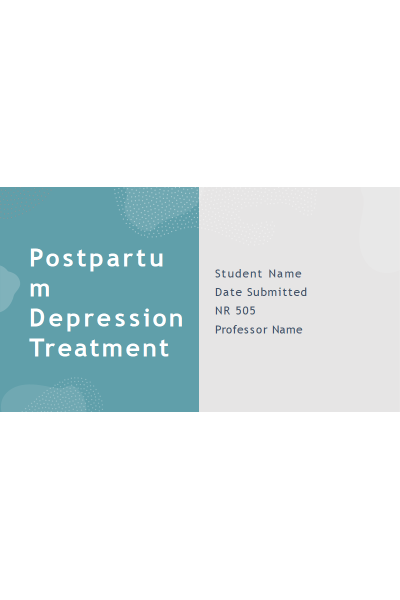 NR 505 Week 7 Assignment; Evidence-based Practice Change PowerPoint Presentation - Postpartum Depression Treatment