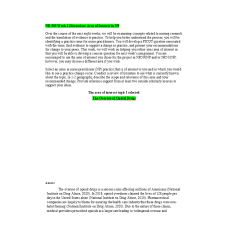 NR 505 Week 1 Discussion; Area of Interest in NP - The Overuse of Opioid Drugs