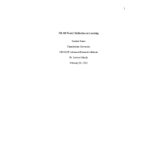 NR 505 Week 3 Reflection on Learning