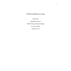NR 505 Week 5 Reflection on Learning