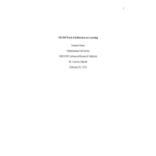 NR 505 Week 6 Reflection on Learning