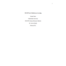 NR 505 Week 1 Reflection on Learning