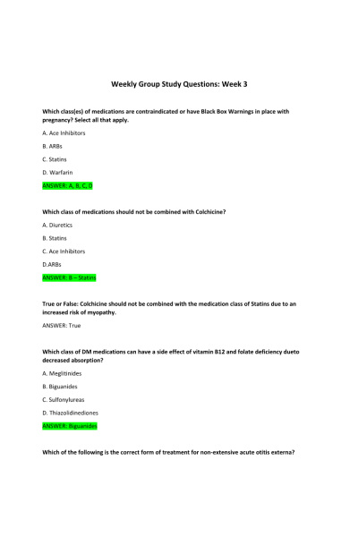 NR 566 Week 3 Discussion; Weekly Group Study