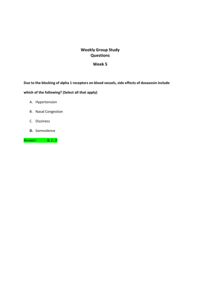 NR 566 Week 5 Discussion; Weekly Group Study