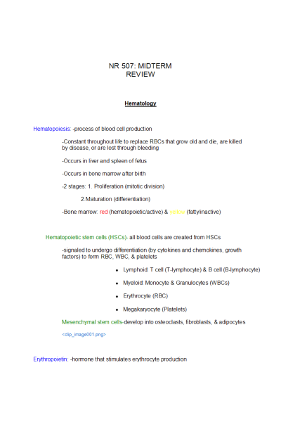 NR 507 Week 4 Midterm Review