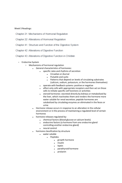 NR 507 Week 5 Notes-Readings