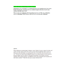 NR 351 Week 2 Discussion; Maintaining Academic Integrity