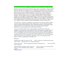 NR 351 Week 3 Discussion; Building Communication and Collaboration Skills