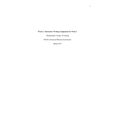 NR 509 Week 2 Alternative Writing Assignment for Week 1; Health History Taking