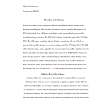 NR 509 Week 5 iHuman Virtual Patient Encounter Abdominal Assessment Paper