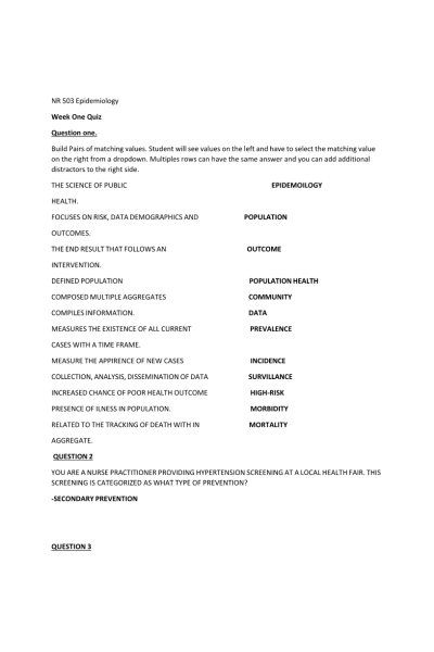 NR 503 Week 1 Practice Quiz