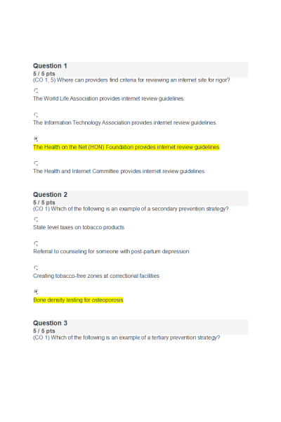 NR 503 Week 4 Midterm Exam: 100 Percent Correct