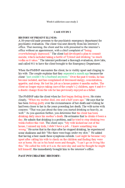 NR 546 Week 7 Case Study 2