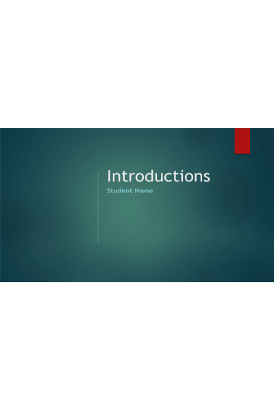 NR 507 Week 1 Introductions (not graded, but required)