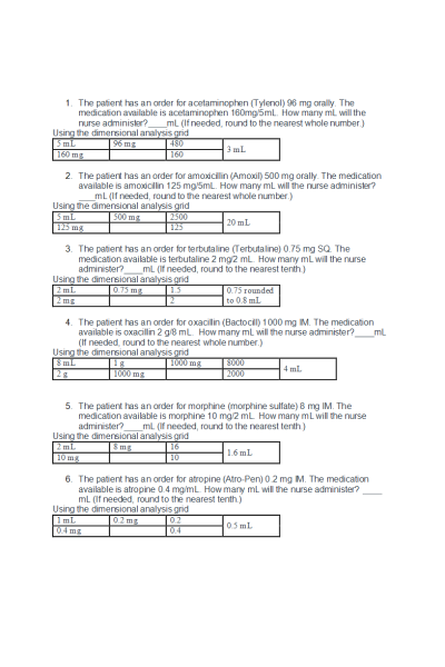 NR 327 Medication Calculation Practice Exam